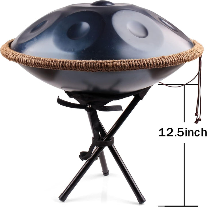 LOMUTY Handpan 432 HZ Anfänger, Stahltrommel 10 Töne 22 Zoll, Hand Pan in D-Moll, Hand Drum mit Drum
