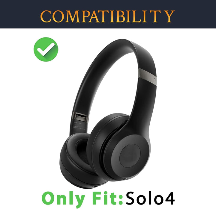 SOULWIT Lammfell Ersatz Ohrpolster für Beats Solo 4 Wireless On-Ear Kopfhörer, Solo4 Ersatzpolster P