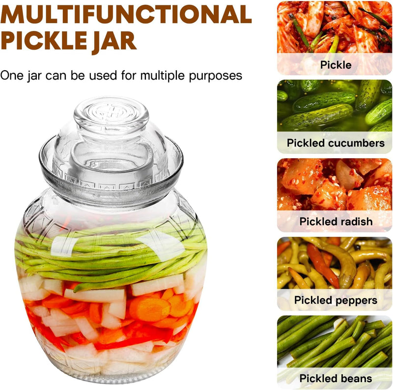 TOPBATHY Fermentationsglas 2-gallonen-Glas Gurkenglas Kimchi-Glas Gärender Topf Schleusen Zum Fermen