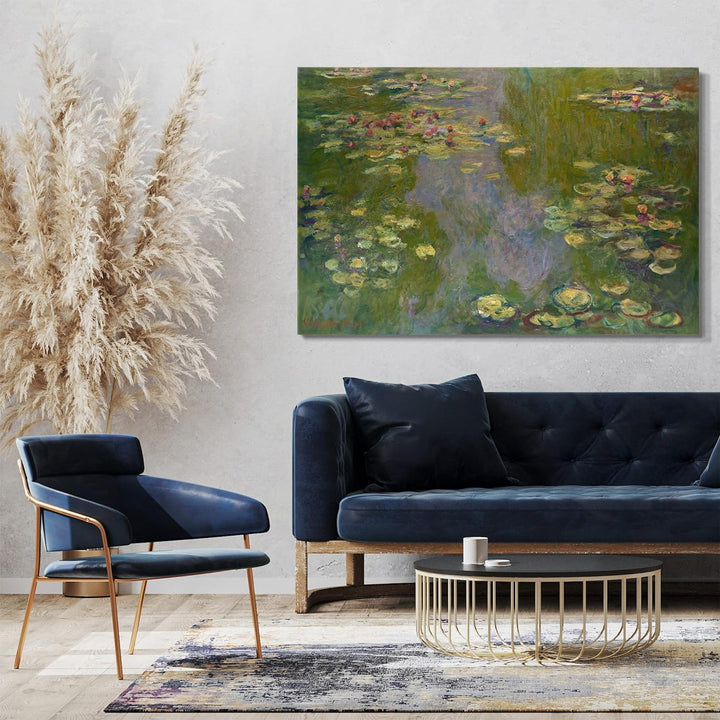 Printed Paintings Leinwand (60x40cm): Claude Monet - Seerosen (1919) 60x40 cm, 60x40 cm
