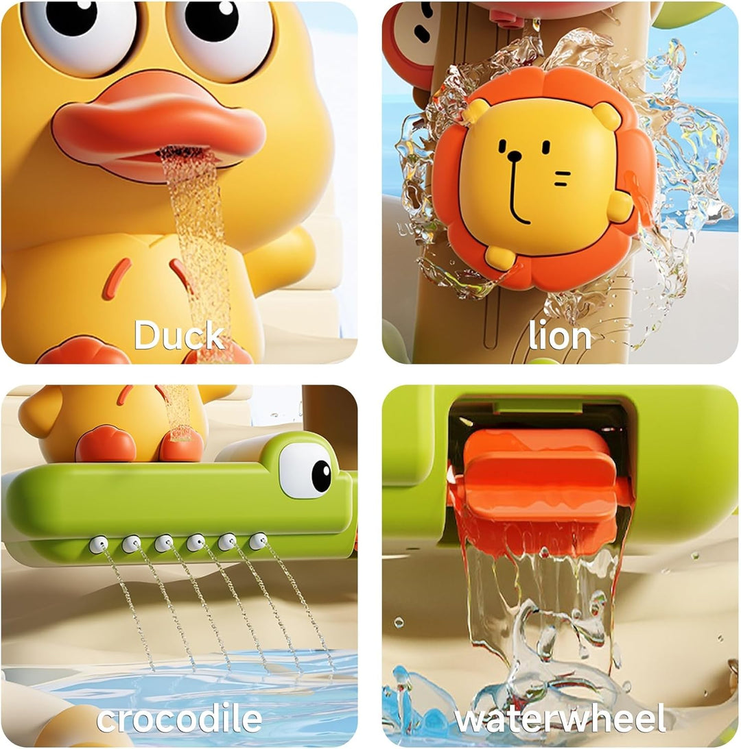 OR OR TU Baby Badespielzeug, Wassermühle Drehendes Wasserspielzeug mit Saugnäpfen, Aufziehendes Bade