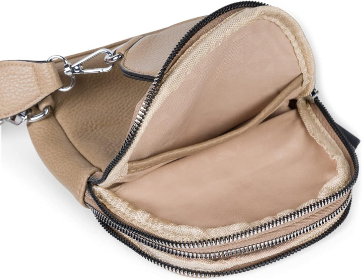 styleBREAKER Damen One Shoulder Rucksack, gemusterter Schultergurt, Einfarbige Crossbody Bag, Cityru