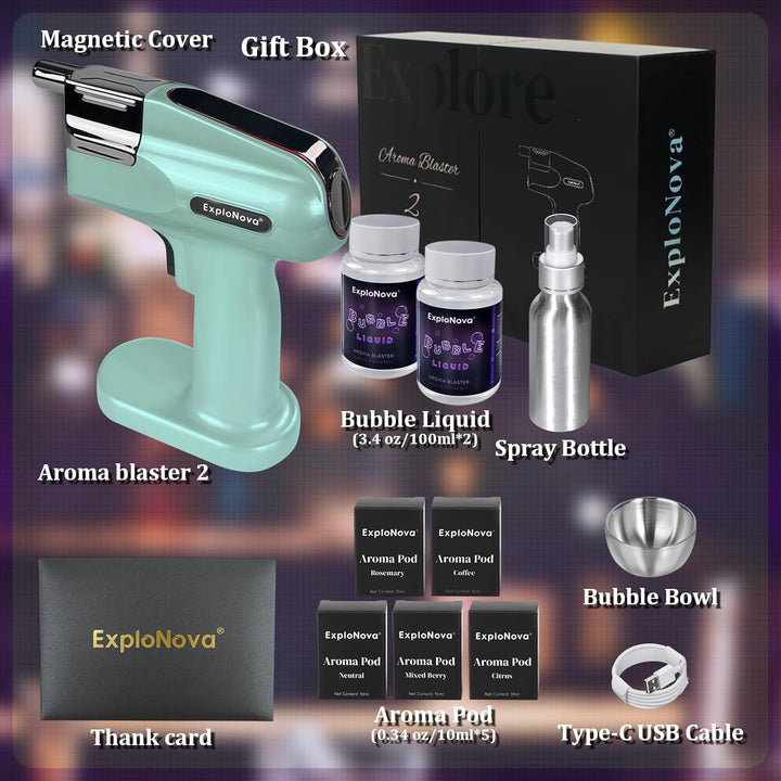 cocktailmaschine mit 5 Aroma Pods, essbarer Blase, Cocktail Bubble Smoke Gun, Whiskey Smoker Kit, pe