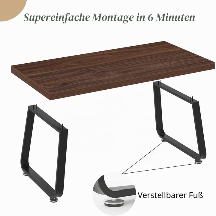 HSH Couchtisch Holz Wohnzimmertisch Industrie Design Beistelltisch für Wohnzimmer Sofatisch Elegante