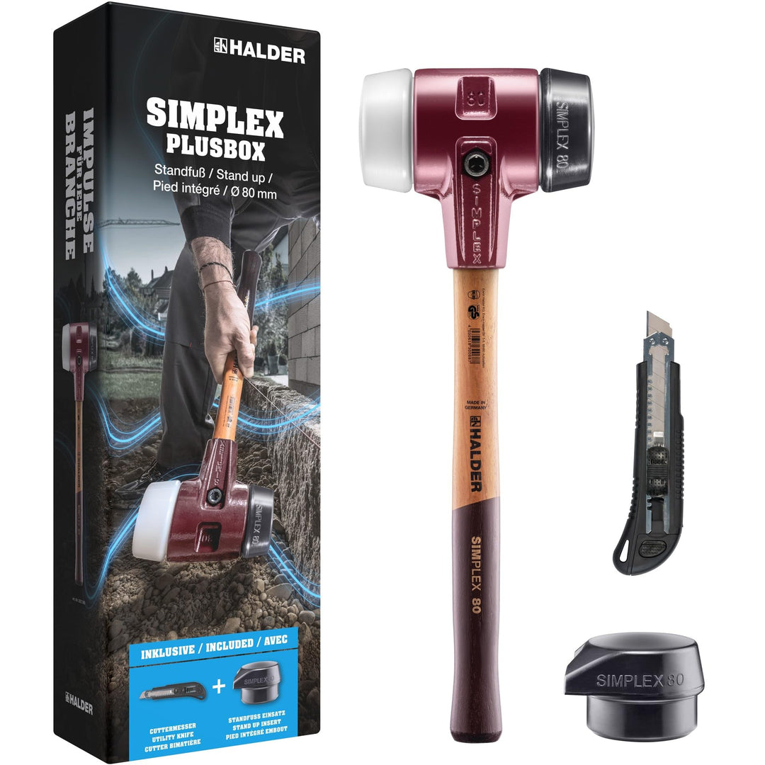 Simplex-Plusbox Starterkit, Simplex-Schonhammer D80, Gummikomposition/Superplastik, mit Tempergussge