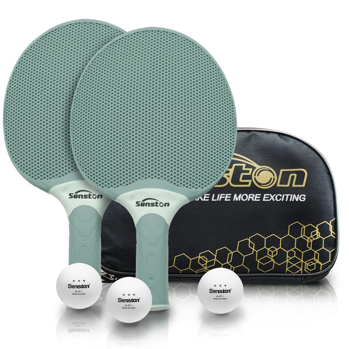 Senston Tischtennisschläger Set, professionelle Tischtennisschläger mit 3 Bällen, Ping Pong Paddel S