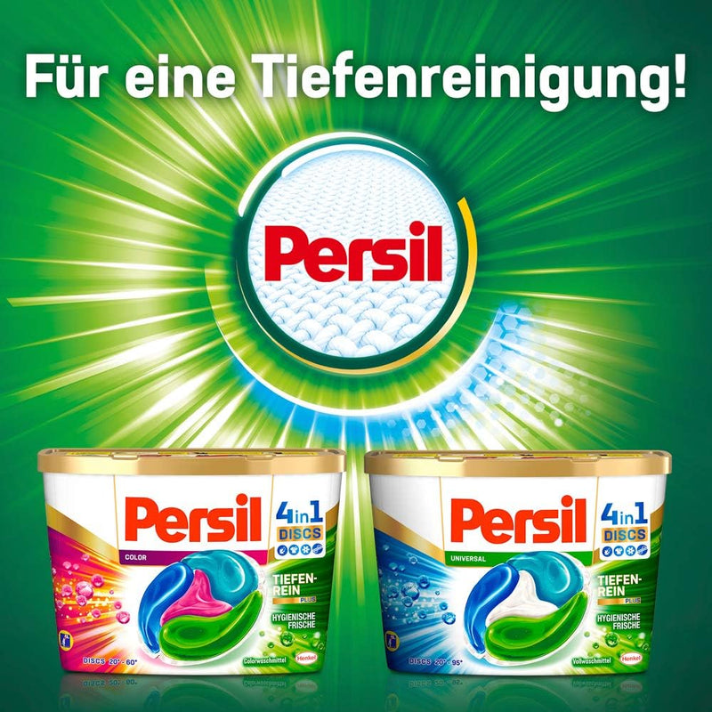 Persil Tiefenrein 4in1 DISCS 64 WL (4 x 16 Waschladungen), Universal Waschmittel mit Tiefenrein Tech