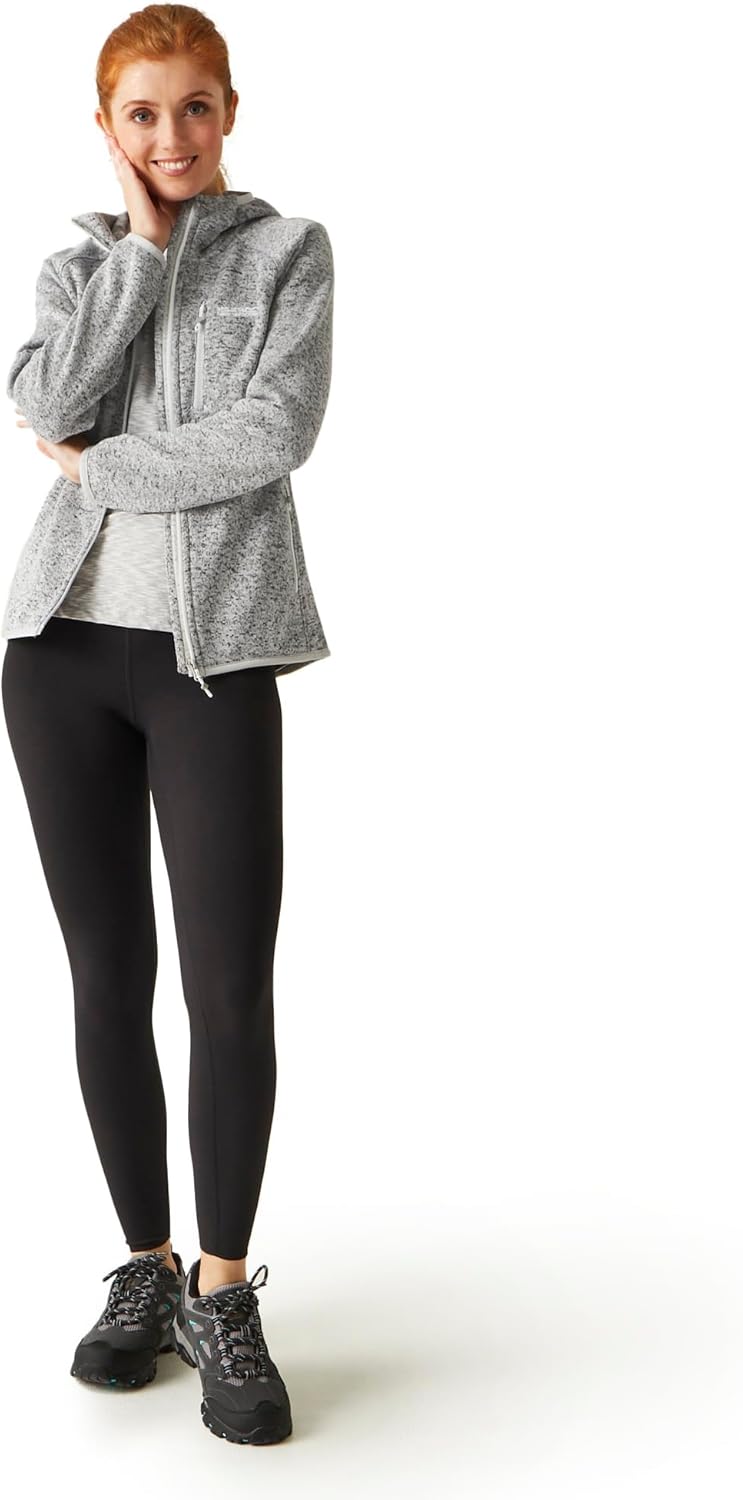 Regatta Damen Newhill Strickfkleecejacke mit Kapuze RWA597 38 grau