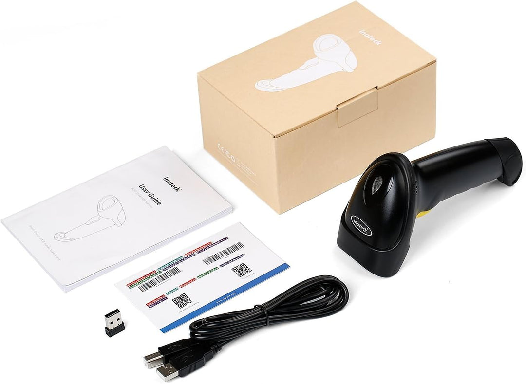 Inateck Barcode Scanner 2D Bluetooth, Wireless QR Code Scanner, 2D Imager mit 2000 mAh Akku, 1 Ladun