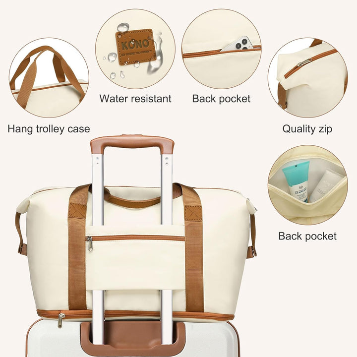 KONO Grosses Koffer Set 3tlg, Erweiterbares Gepäckset mit Reisetasche | Leichte ABS+PC Hartschale, T