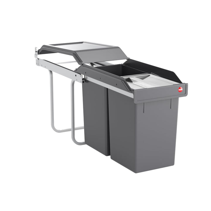 Hailo Abfallsammler Tandem 3650102 | für Schränke ab 300 mm Breite | Einbau Mülleimer 2x 15 L mit Bi