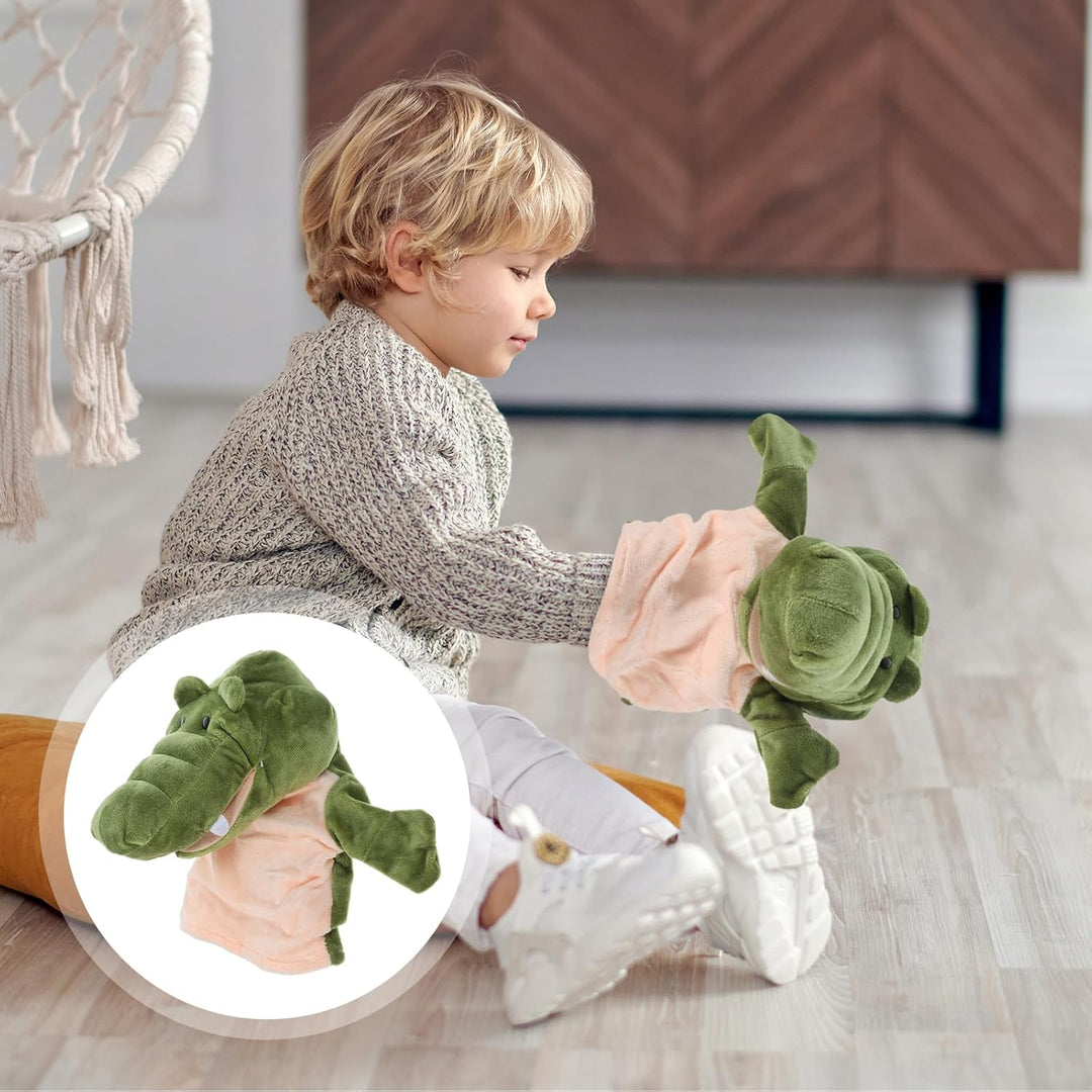 TOYANDONA Handpuppen Krokodil Plüschtier Zoo Alligatorpuppen Weiche Plüschhandpuppen Zum Geschichten