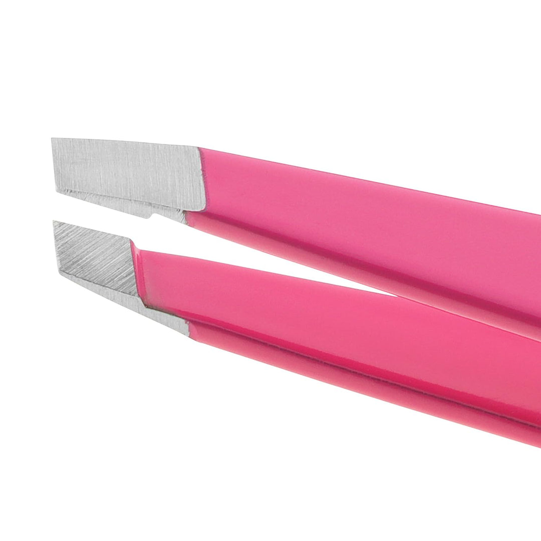 TWEEZERMAN Pinzette (Handgeschliffene, schräge Spitzen, Augenbrauen zupfen, Profi Qualität, rostfrei
