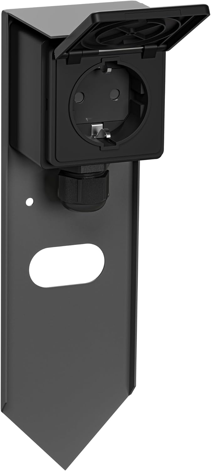 ledscom.de 2 Stück Garten Steckdosensäule PIWI mit Erdspiess für aussen, IP44, 1-Fach, Edelstahl, an