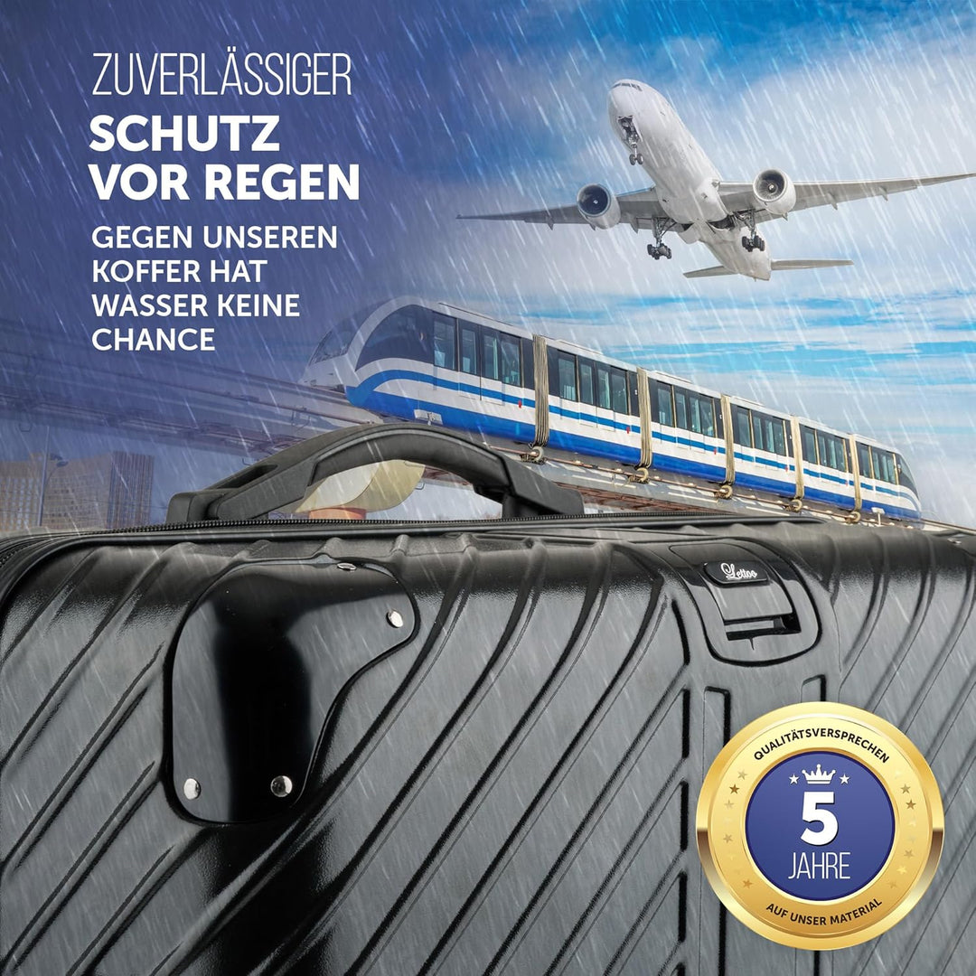 3-Set Gesamtvolumen 240L, Reisekoffer mit Rollen - Extrem Stabiler Trolley Koffer mit Laptoptaschen-