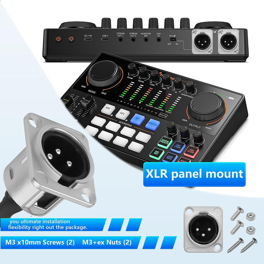 GINTOOYUN 2 Stück 24,8 Zoll XLR Panel Installation weiblich zu XLR männlich Stecker Kabel D-Typ Selb