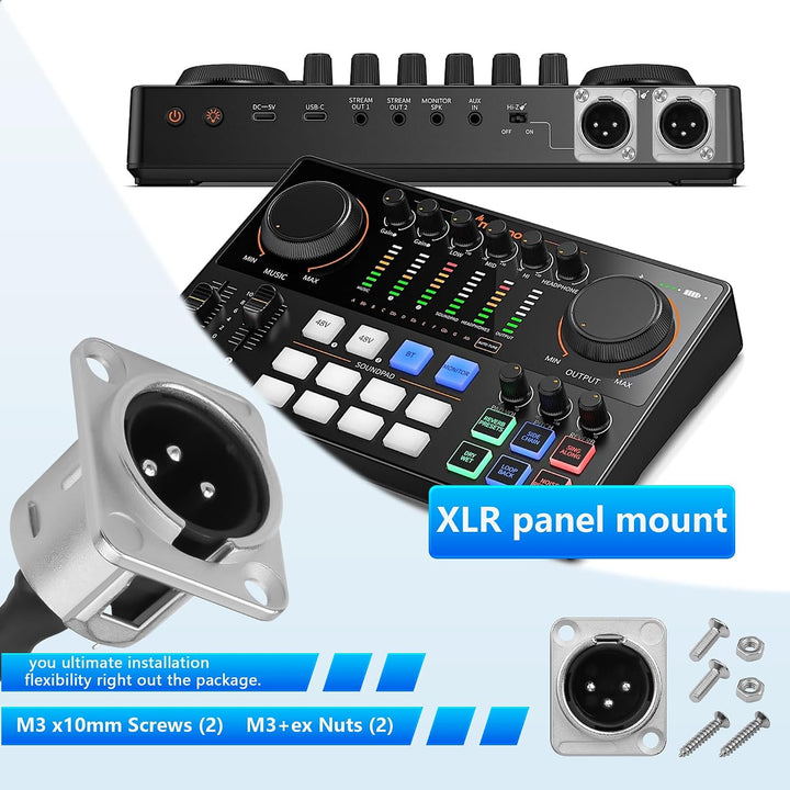 GINTOOYUN 2 Stück 24,8 Zoll XLR Panel Installation weiblich zu XLR männlich Stecker Kabel D-Typ Selb