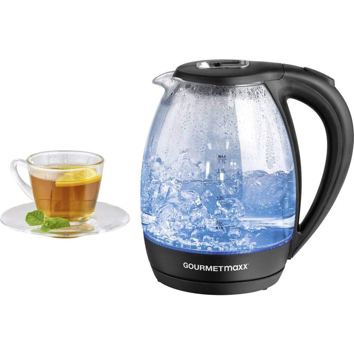 GourmetMaxx 07971 Wasserkocher schnurlos Schwarz, Glas