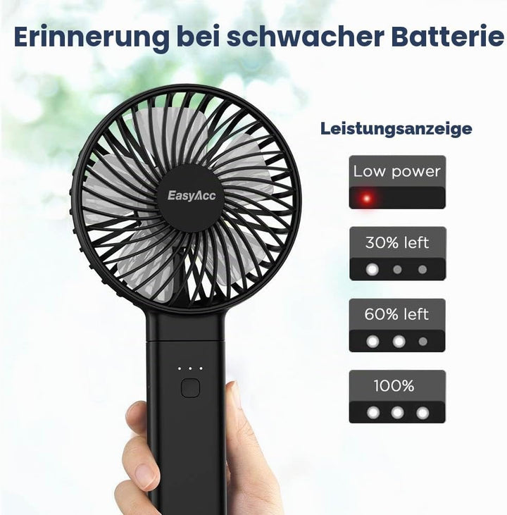 EasyAcc Handventilator Tragbarer Akku USB Ventilator/Tragbarer Mini Lüfter Elektrischer 20 Stunde Au