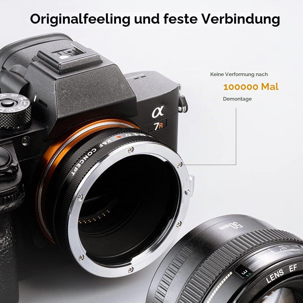 K&amp;F Concept Lens Mount Adapter EOS-NEX IV IV Manueller Fokus Kompatibel mit Canon (EF/EF-S) Objektiv