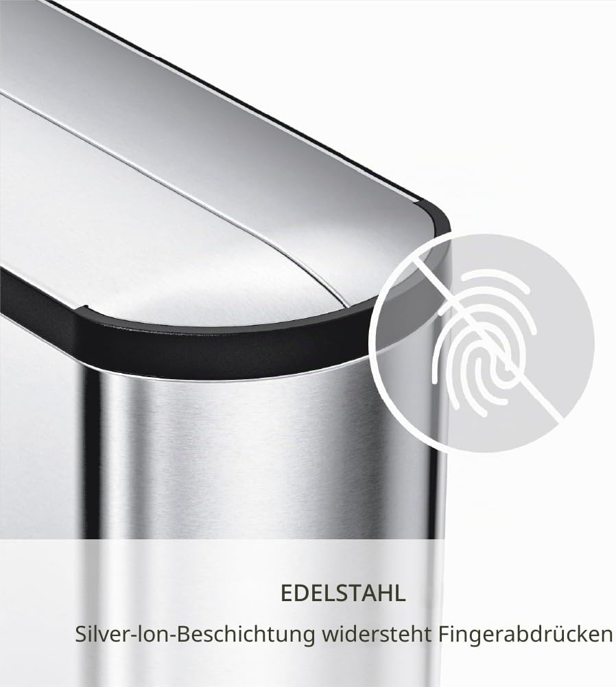 simplehuman CW2058 18 Liter, schmetterling Treteimer, Mülleimer Küche, Abfalleimer, Mülltrennsystem,