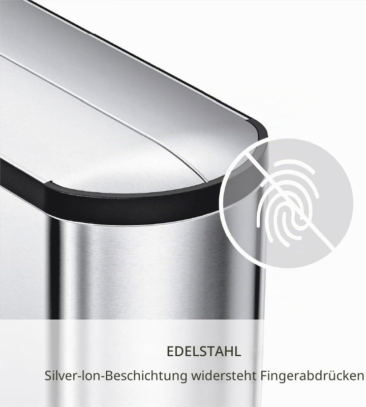 simplehuman CW2058 18 Liter, schmetterling Treteimer, Mülleimer Küche, Abfalleimer, Mülltrennsystem,