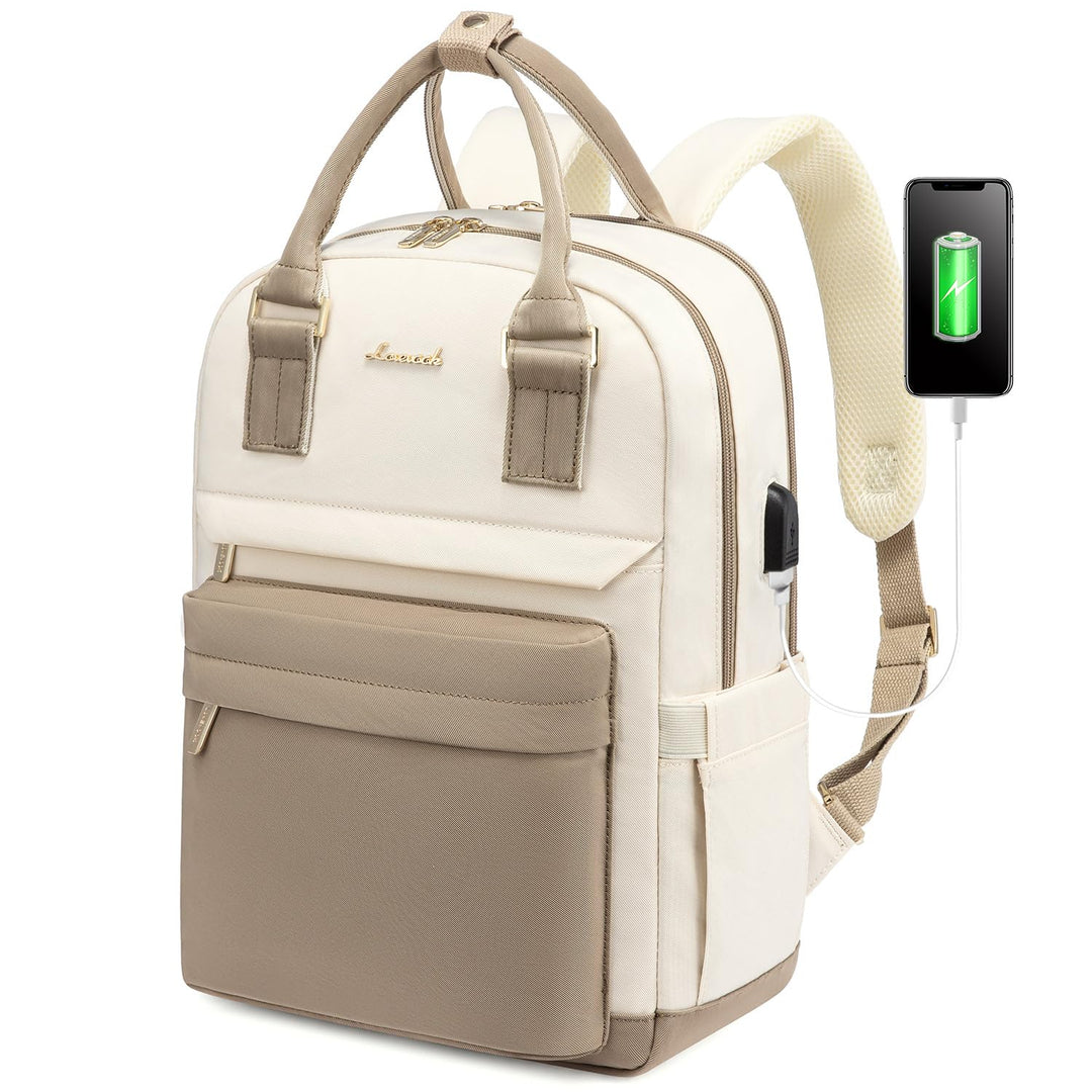 LOVEVOOK Rucksack Damen Klein, 14 Zoll Laptop Rucksack mit Laptopfach, Kleiner Wasserdicht Daypack E