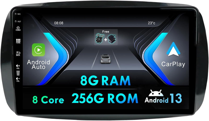 8G+256G Android 12 Autoradio Stereo Für Mercedes Benz Smart 453 Fortwo 2014-2020 Mit GPS Navi Blueto