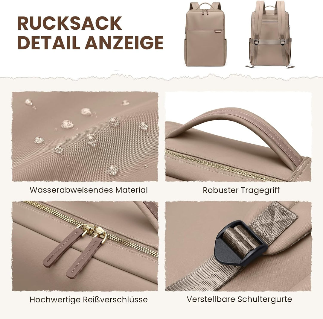 Laptop Rucksack für Damen 16 Zoll, Arbeit, Business, Computer-Rucksäcke mit Laptopfach, wasserdicht,