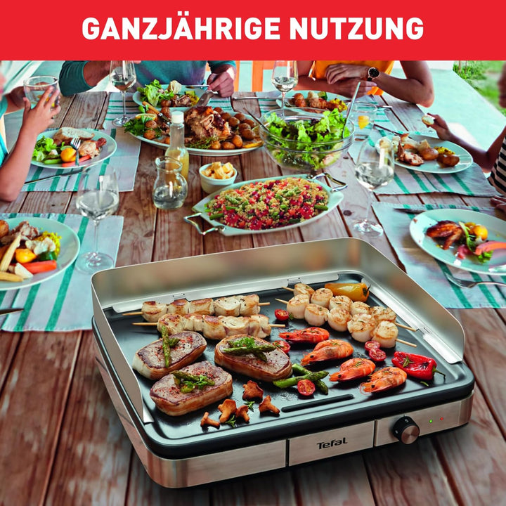 Tefal Maxi Plancha Elektro-Tischgrill CB690D | Extra gross | Antihaft Teppanyaki Platte | Leichte Re