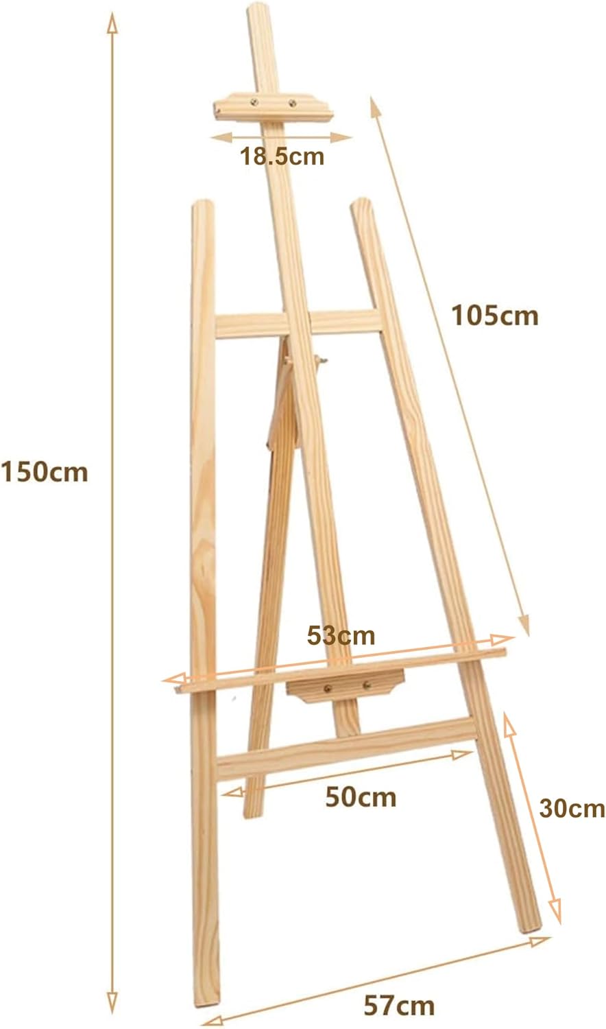 uyoyous Staffelei Holz 150cm Künstlerstaffelei A-Rahmen-Staffelei Atelierstaffelei höhenverstellbar
