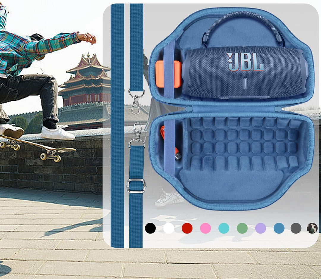 co2CREA Hart Reise Schutz Hülle Etui Tasche für JBL Charge 6 Bluetooth Lautsprecher mit abnehmbarem