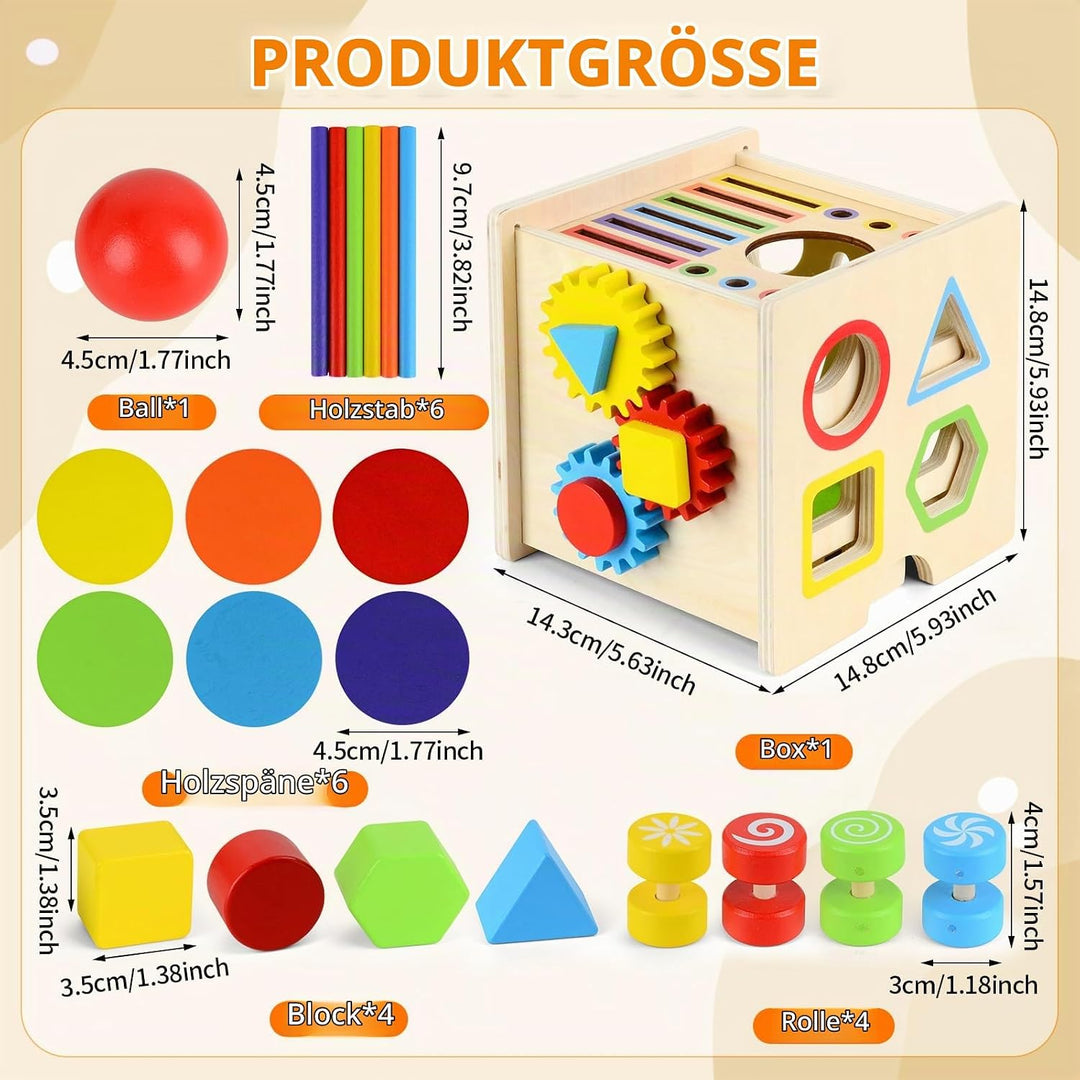 Montessori Spielzeug ab 1 Jahre, Montessori Holzspielzeug ab 2 Jahr Motorikspielzeug Farbe Sortiersp