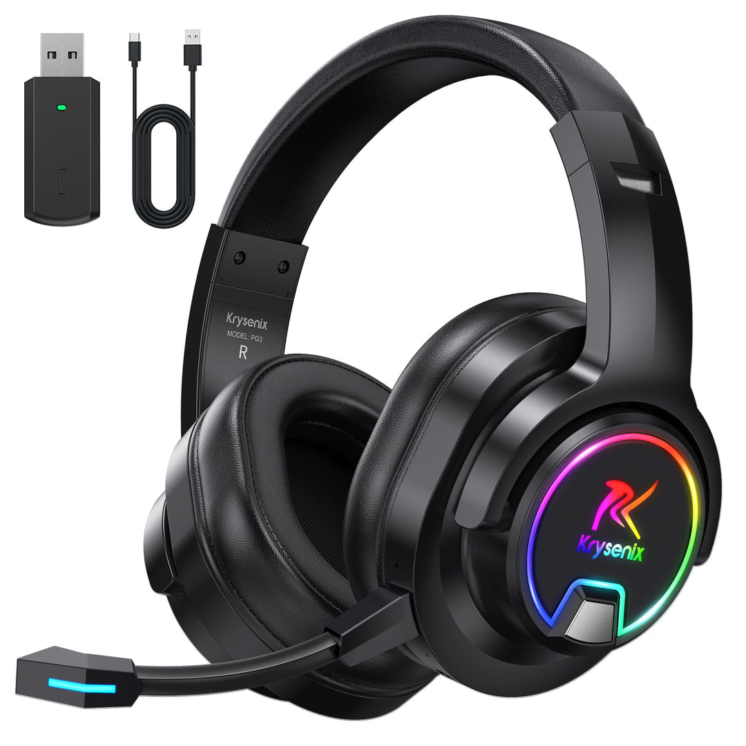 PG3 Gaming Headset Wireless für PS4, PS5, PC, Mac, Switch, 48H 2.4GHz Gaming Headset mit Noise Cance