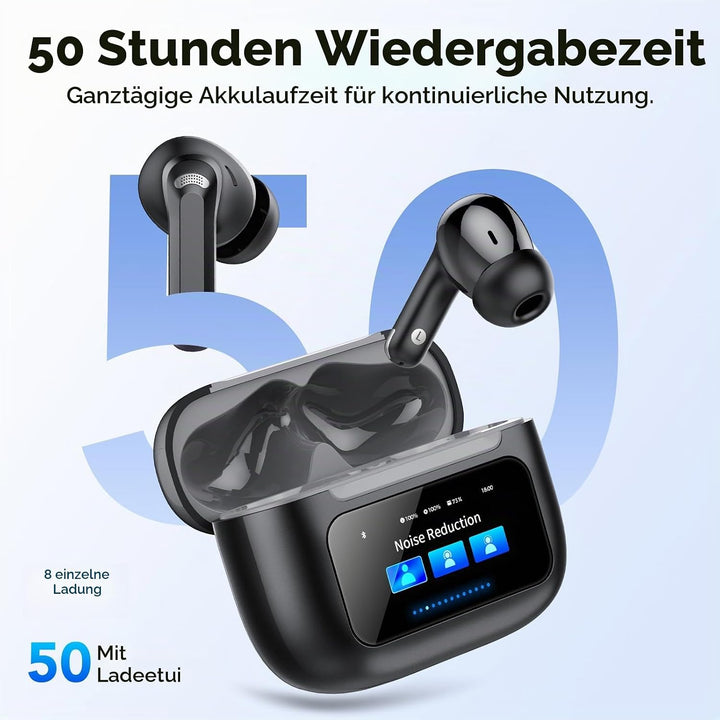 TIMU Bluetooth Kopfhörer mit Touchscreen, 2026 In Ear Kopfhörer Kabellos Bluetooth 5.4 mit ANC+ENC N