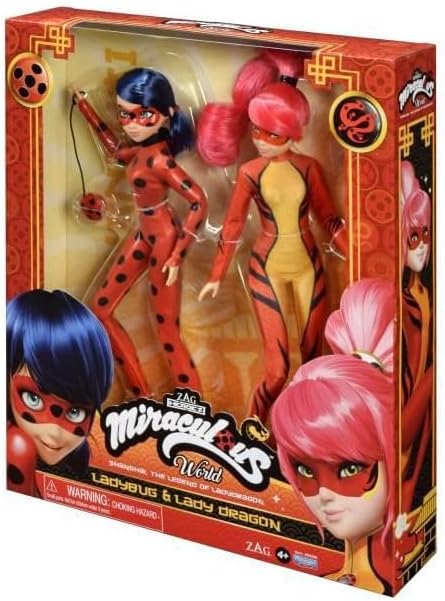 BANDAI - Miraculous World: Shanghai, die Legende von Ladydragon - Puppen - Ladybug & Lady Dragon - P