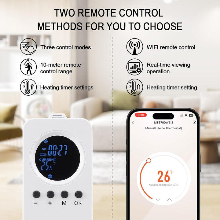 Infrarotheizung Deckenmontage 600 Watt mit Smart Steuerung, Energiesparende Infrarot Wandheizung - E