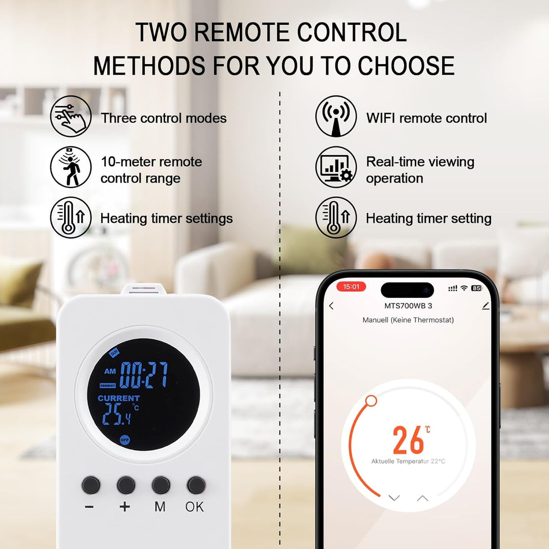 Infrarotheizung Deckenmontage 1000 Watt, Infrarotheizung Wandmontage mit Thermostat Und WIFI, 1-3 Mi