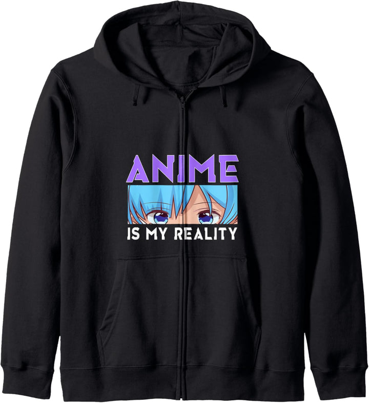 Anime Is My Reality Lustiges japanisches Manga-Zitat für Mädchen und Teenager Kapuzenjacke
