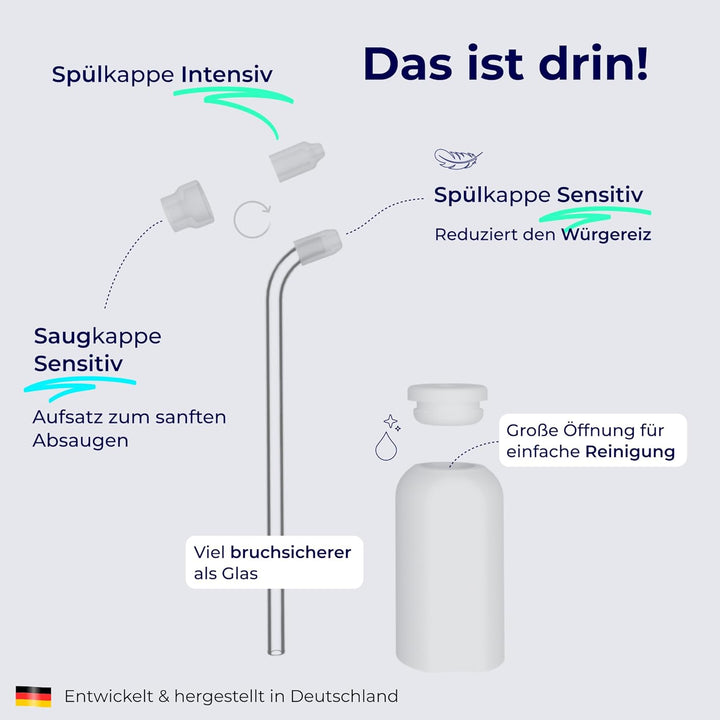 TONSI 2in1 Mandelstein Schröpfglas & Munddusche | Mandelstein Entferner Made in Germany | Mandeln sp