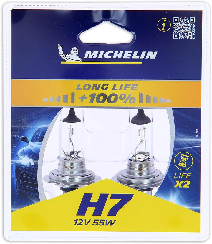 Michelin 008717 Life +100% 2 Glühlampe H7 12 V 55W Einzigartig, Einzigartig
