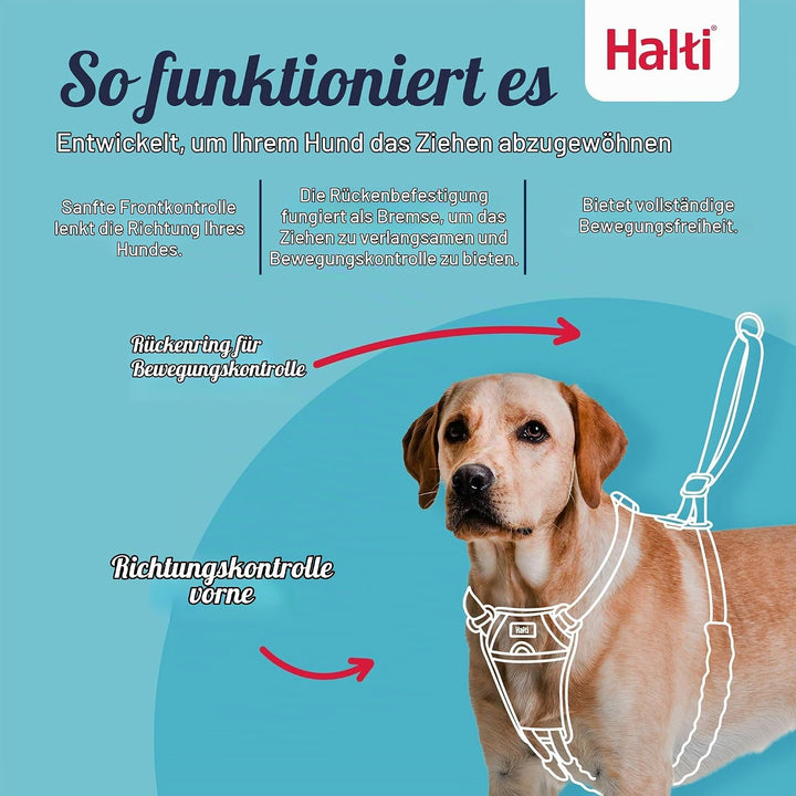 HALTI No Pull Anti-Zug Geschirr - Verhindert, DASS Ihr Hund an der Leine zieht, Gepolsterter Brust-