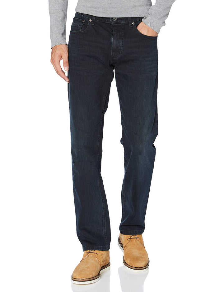 camel active Herren Relaxed Fit 5-Pocket Jeans mit leichten Used-Effekten, 32W / 30L Dunkelblau