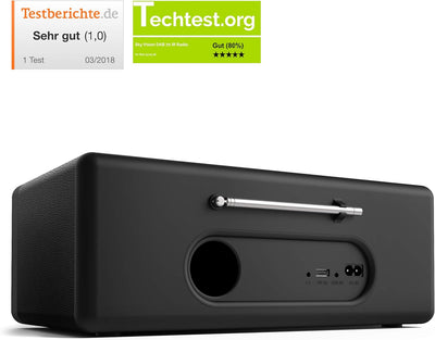 sky vision DAB 70 – Stereo DAB+ Internet-Radio (FM UKW, WLAN-fähig, mit AUX-Anschluss plus Kabel, Di