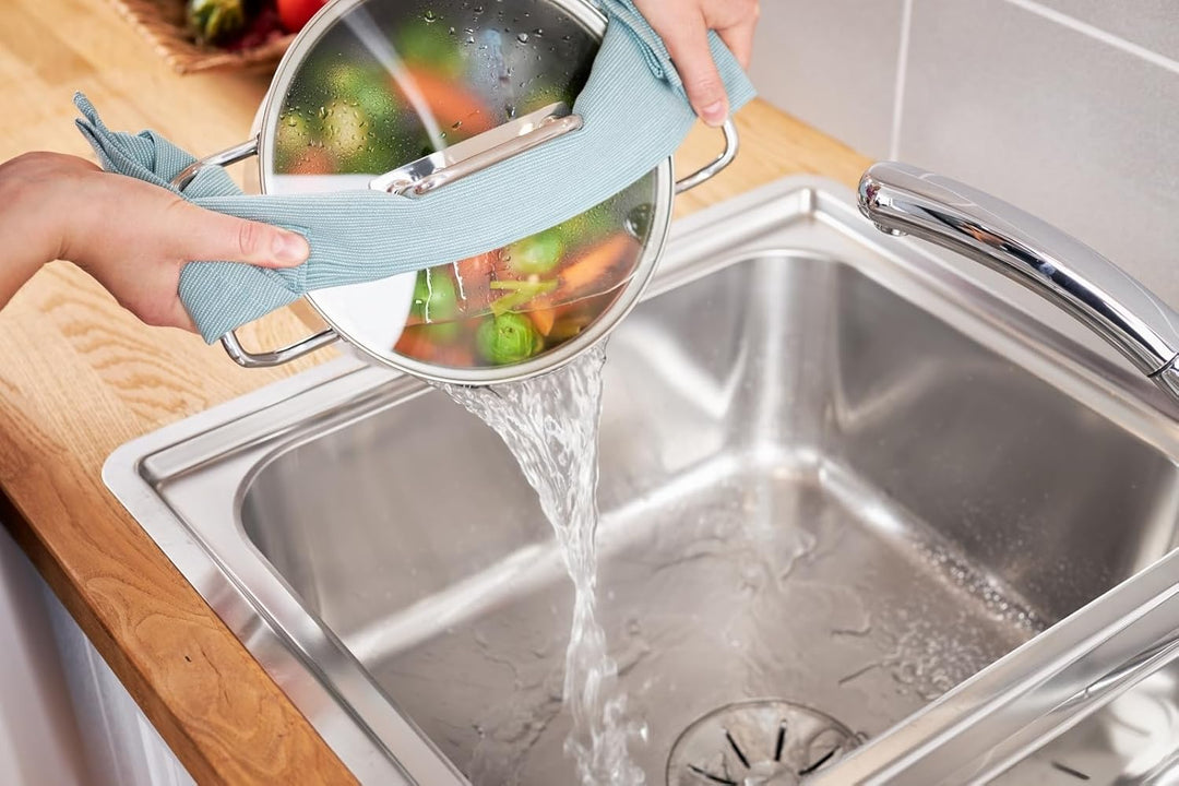 RÖSLE EXPERTISO Schmortopf, Universal-Garbehälter aus Edelstahl 18/10, 20 cm, Glasdeckel, Innenskali