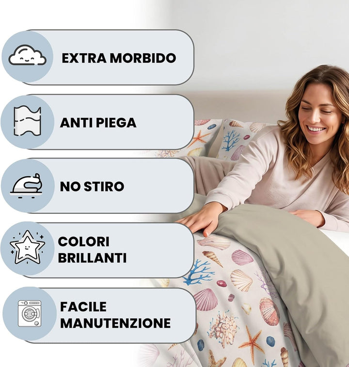 Italian Bed Linen, Fashion Bettbezug Set, Mikrofaser, Marea, Einzelbett Einzelbett Marea, Einzelbett