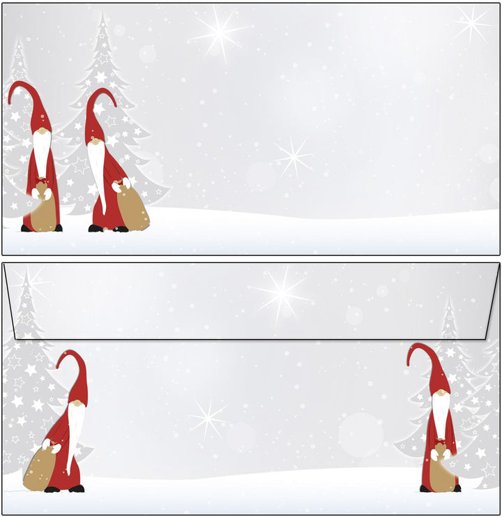 Briefumschläge Weihnachten Weihnachtswichtel 50 Stück Kuverts Wichtel DIN lang ohne Fenster 61072 50