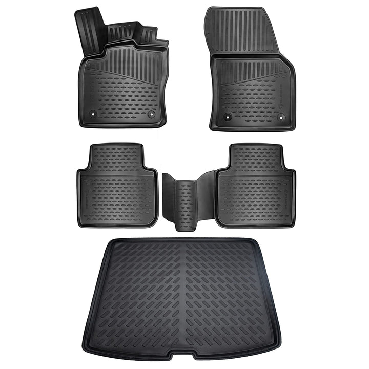 ELMASLINE 3D Gummimatten & Kofferraumwanne Set für SEAT TARRACO 2019-2025 5-Sitzer (oberer Ladeboden