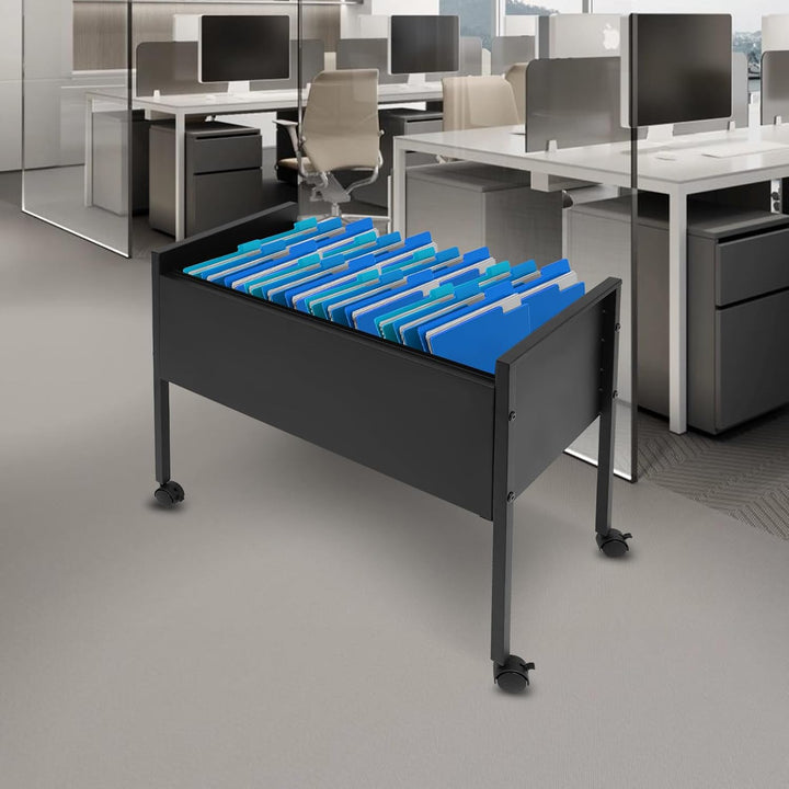 Hängemappenwagen, Rollbarer Aktenschrank mit Universalrollen Aktenordner Büroschrank für Büros Konfe