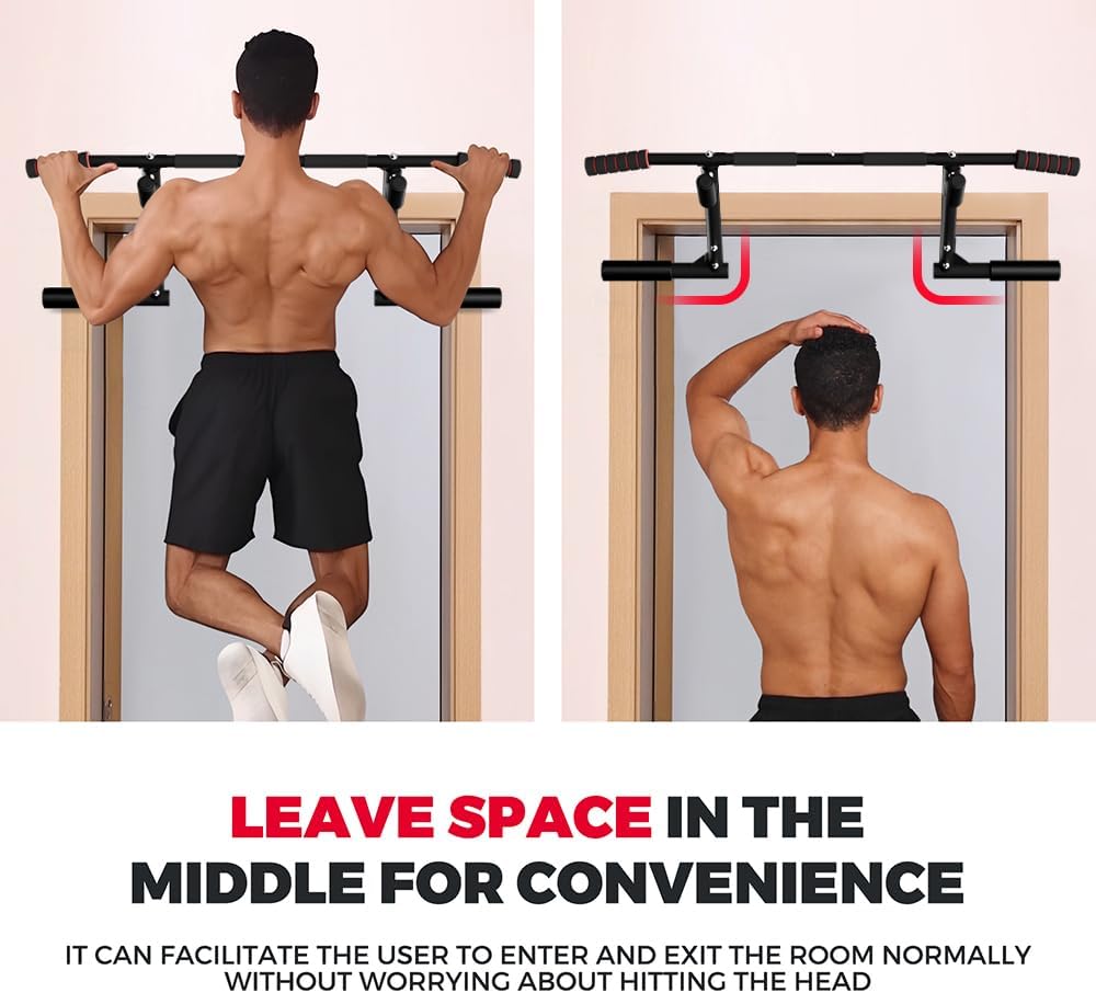 ONETWOFIT Klimmzugstange Türrahmen, Pull Up Bar for Doorway, mit Rutschfesten Griffen Trainingsgerät